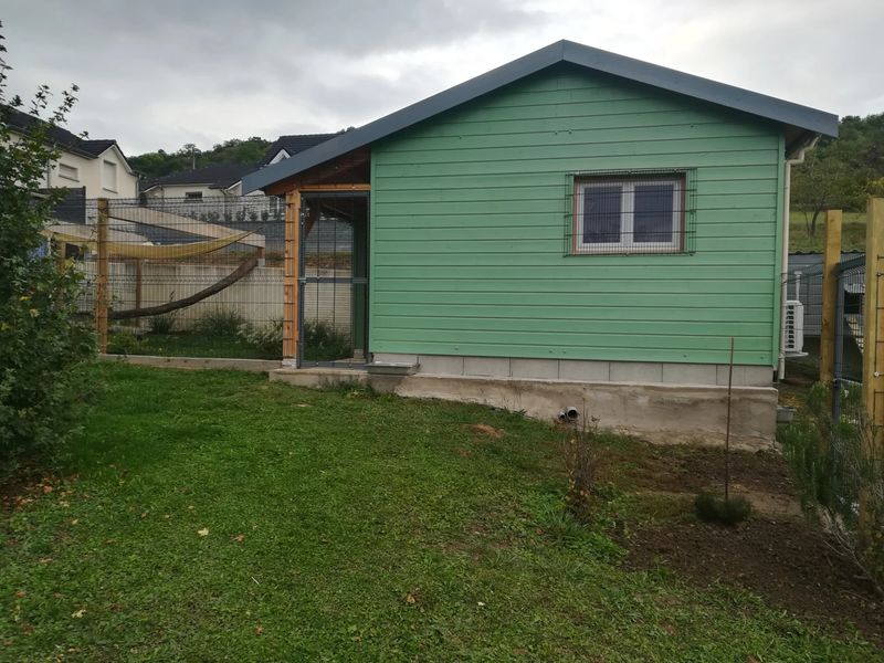 Espace extérieur de la pension au milieu de la verdure — cachette